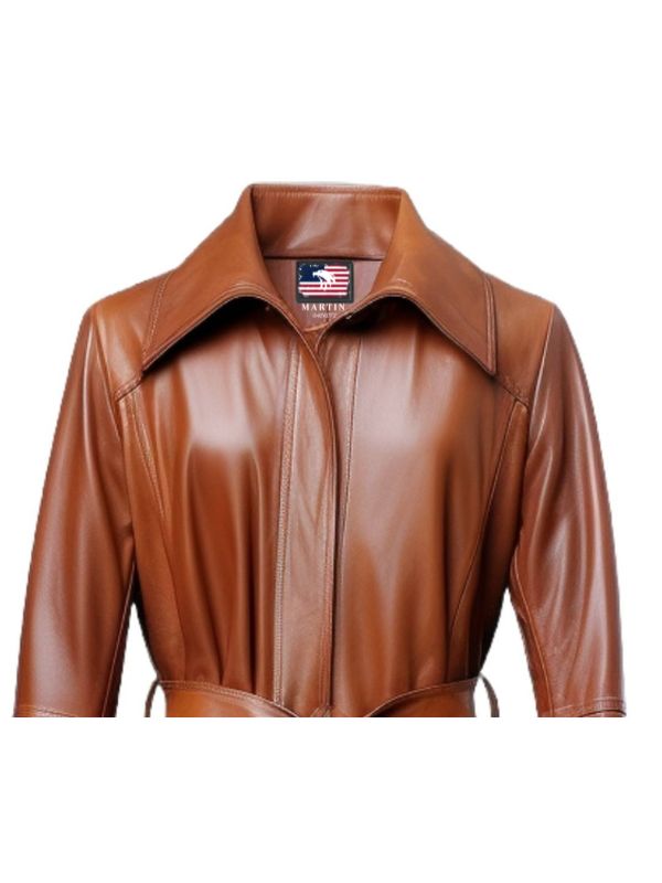 Women Tan Brown Leather Coat - Stylish Brown Leather Coat
