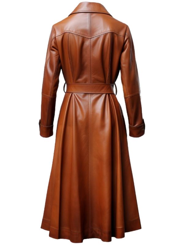 Women Tan Brown Leather Coat - Stylish Brown Leather Coat