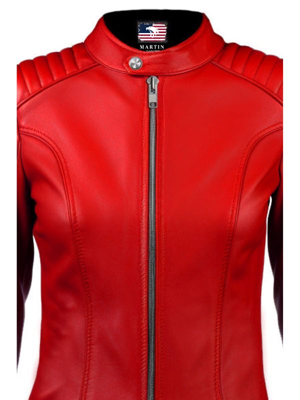 Womens Red Leather Jacket