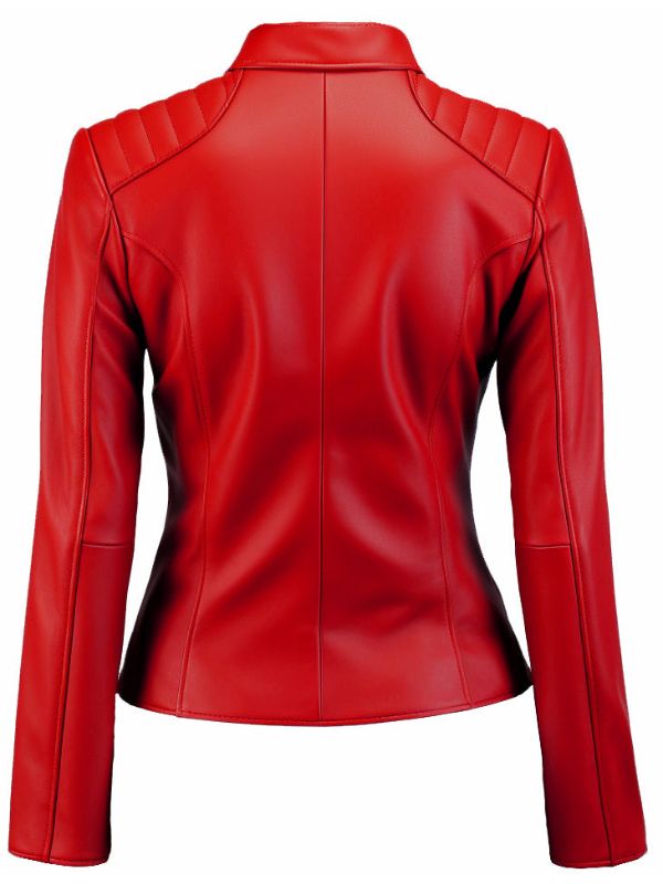 Womens Red Leather Jacket