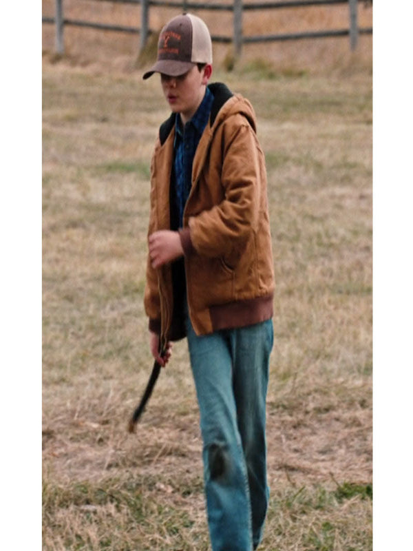 Tate Dutton Yellowstone Brown Hooded Jacket