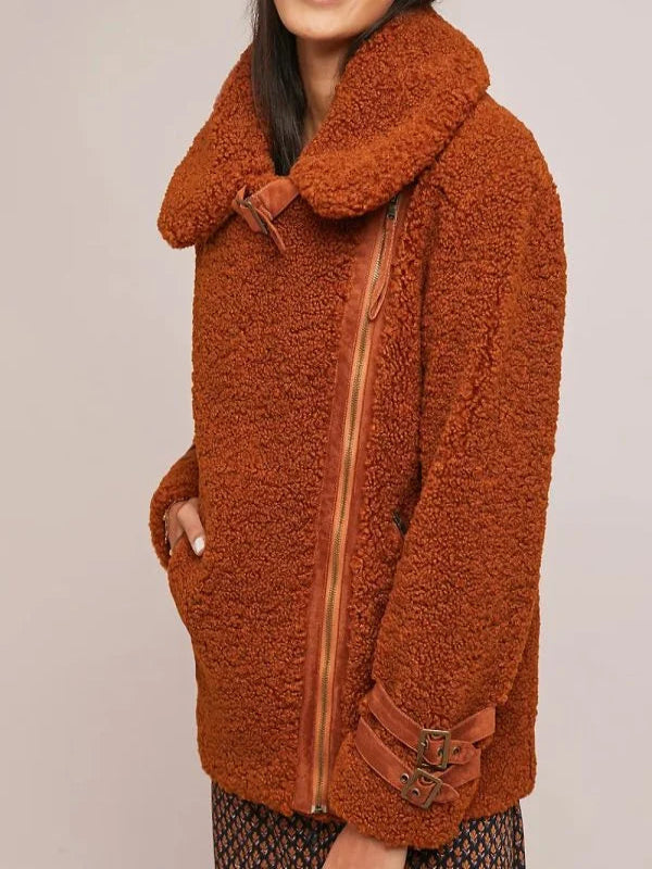 Today Show 2025 Savannah Guthrie Brown Sherpa Jacket