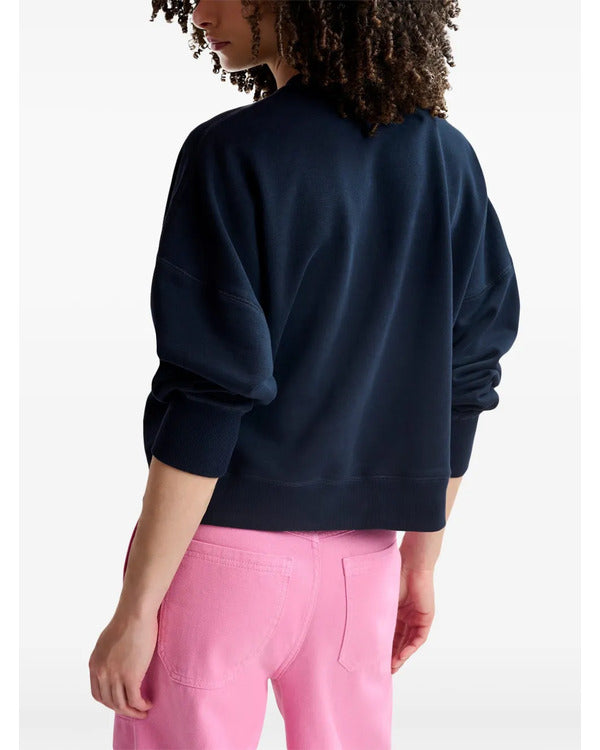 The Social 2025 Embellished Heart Navy Blue Sweatshirt