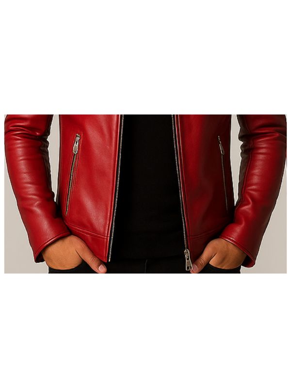 Arthur Red Leather Jacket - Leather Jacket for Men Red
