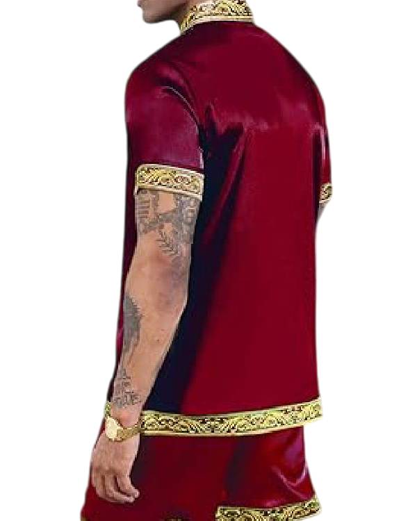 90 Day Fiance Pillow Talk Burgundy & Gold Trim Pajamas