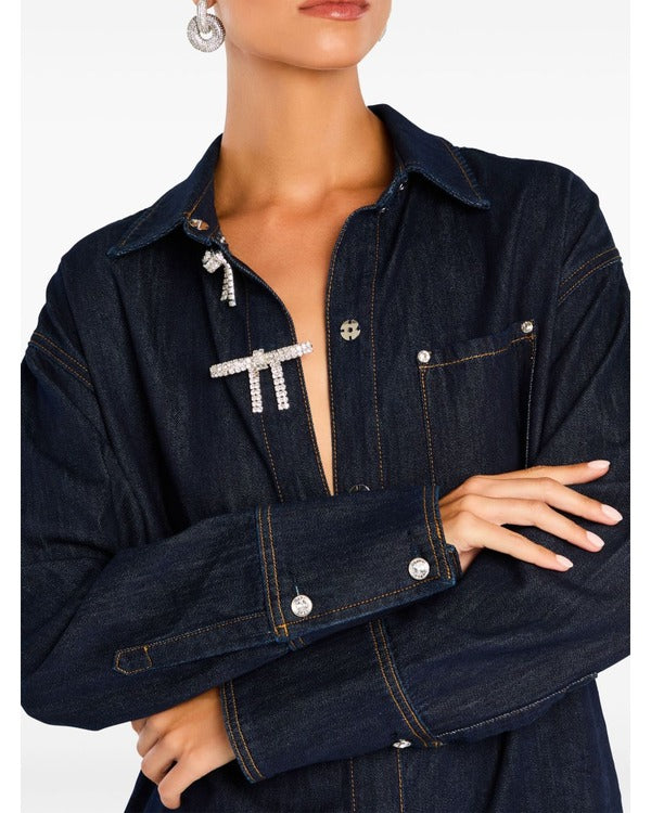 The Today Show 2025 Sunny Anderson Bow Denim Shirt