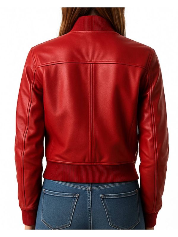 Freya Leather Red Jacket - Women Leather Jacket Red