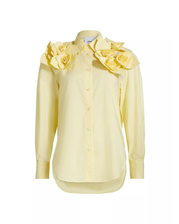 The View 2025 Sunny Hostin Yellow Rose Applique Shirt