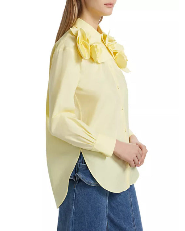 The View 2025 Sunny Hostin Yellow Rose Applique Shirt