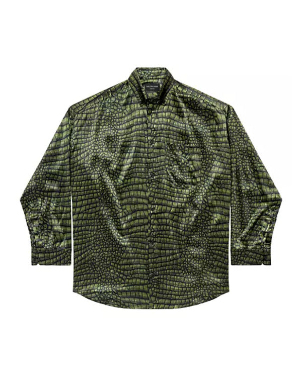 The Project 2025 Michelle Yeoh Green Croc Print Shirt