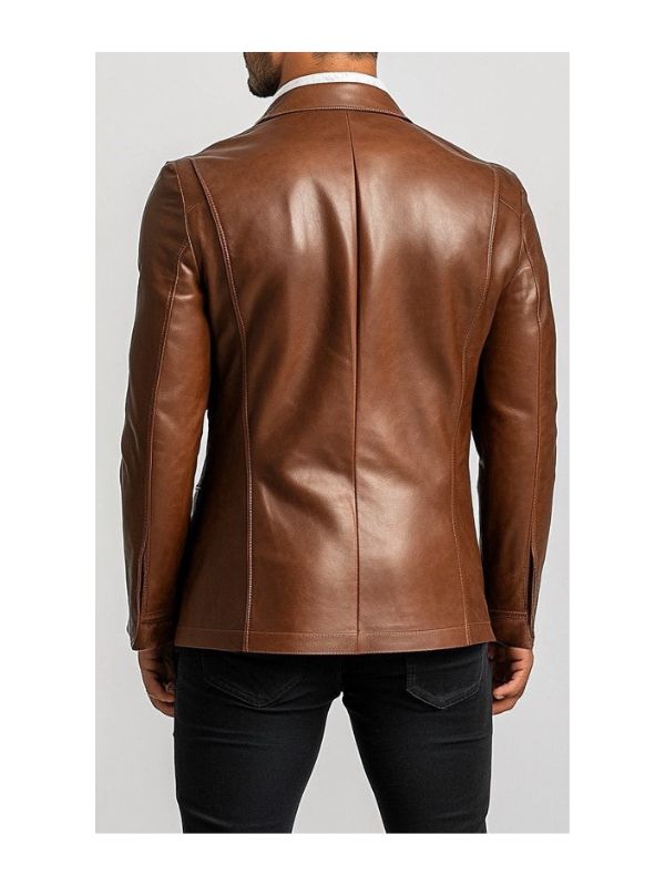 Jack Brown Premium Leather Blazer - Leather Jacket For Men