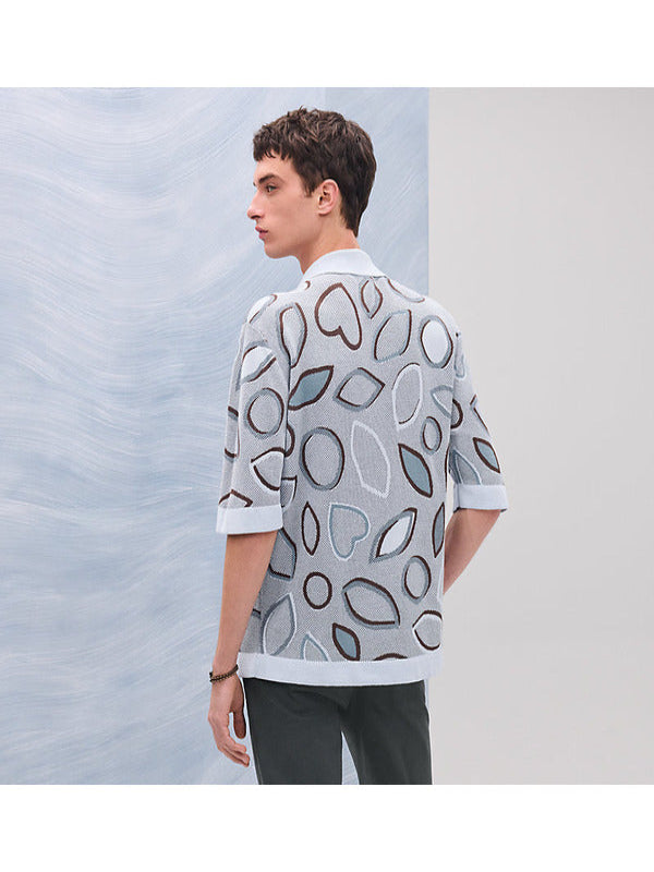 Press Junket 2025 Leo Woodall Leaf Grey Print Shirt