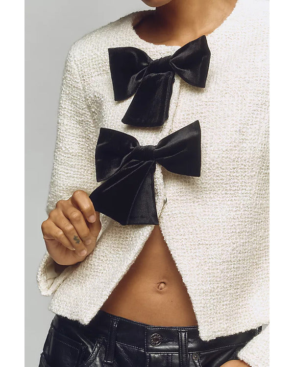 The Today Show 2025 Emilie Ikeda Black Bow Tweed Jacket