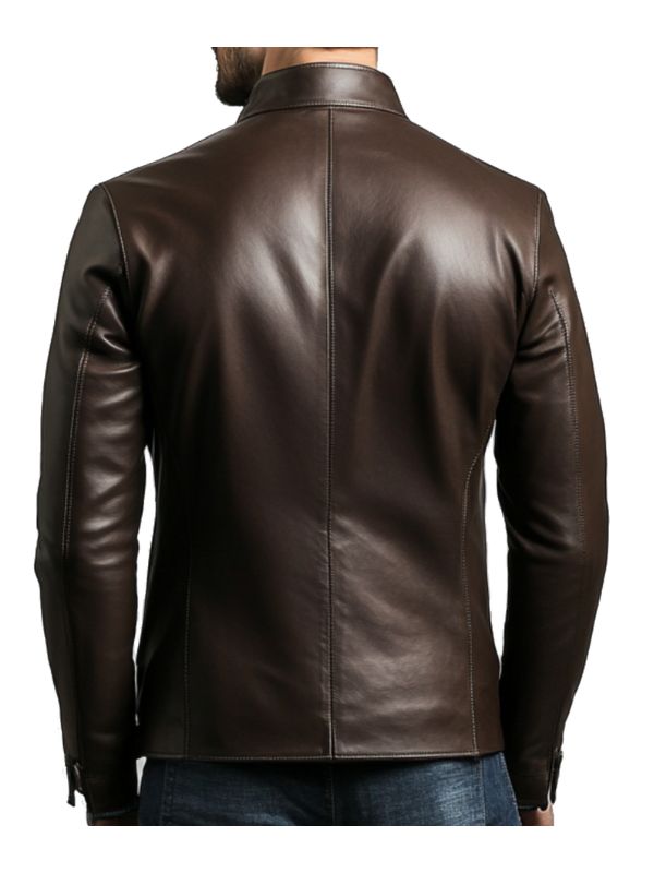 Lucas Leather Brown Jacket - Men Leather Jacket Brown