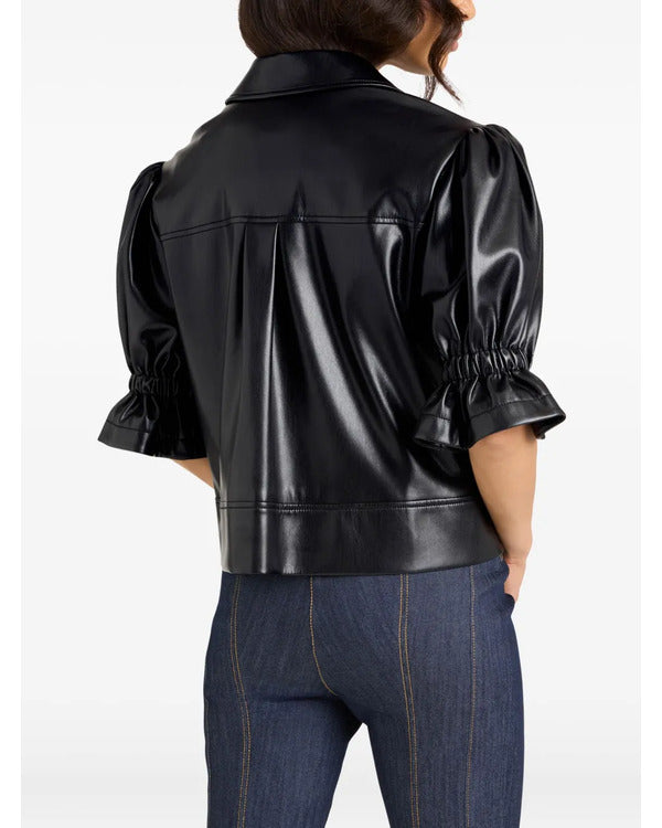 The View 2025 Joy Behar Black Leather ZipFront Jacket
