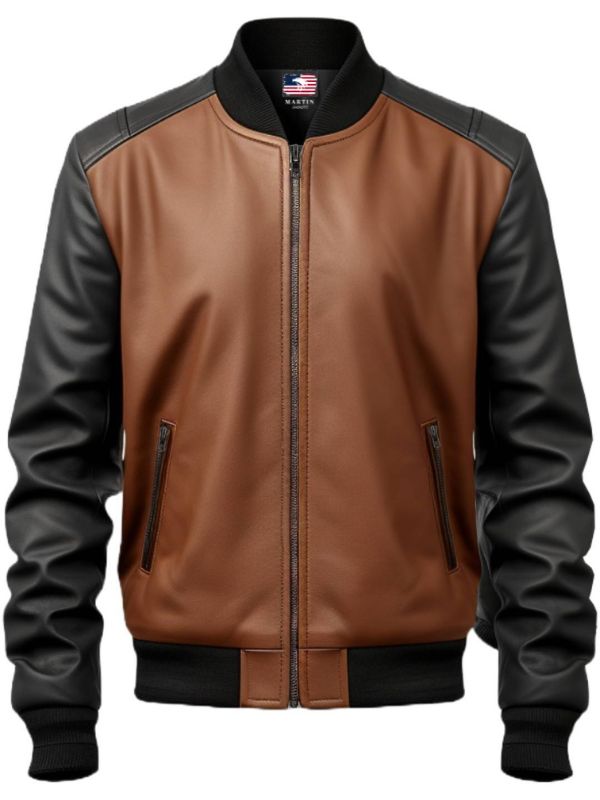 Men Black Leather Jacket - Leather Brown Jacket