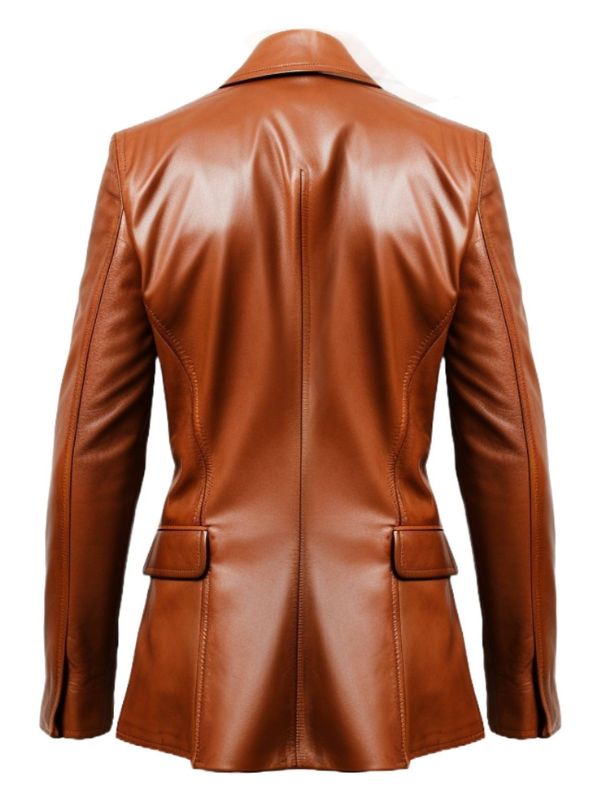 Men Brown Leather Blazer - Leather Blazer for Men