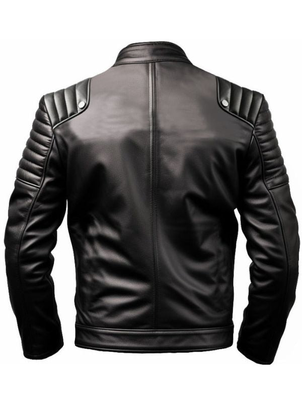 Men Harlay Sportage Black & White Faux Leather Jacket