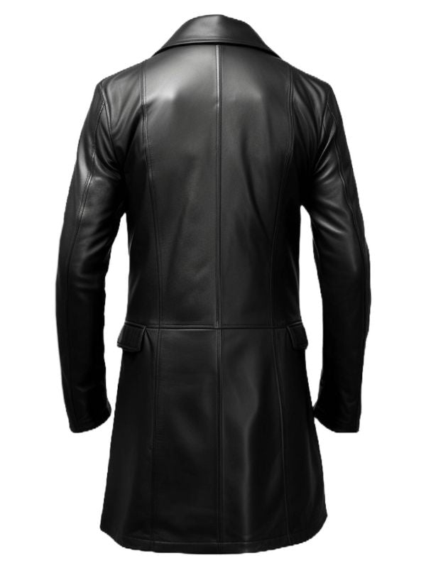 Men Leather Coat - Black Leather Coat for Men