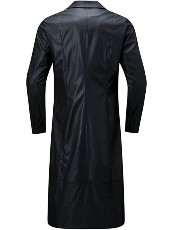 Men leather long coat
