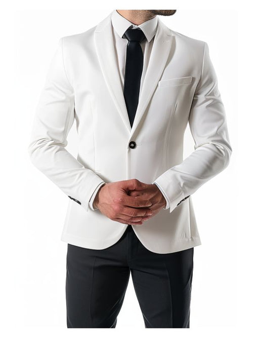 Men Stylish White Cotton Suit