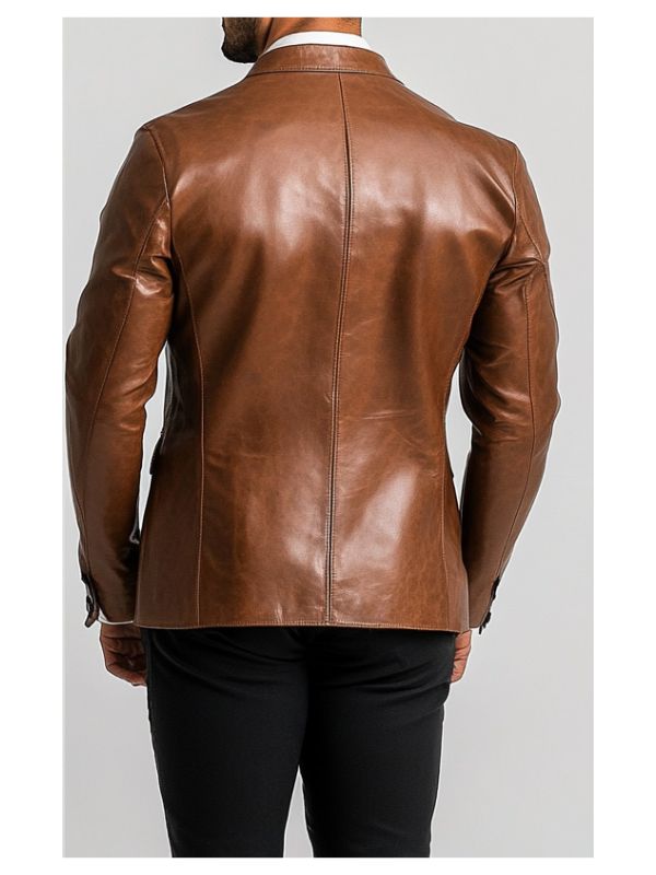 Premium Brown Leather Blazer - Brown Leather Jacket