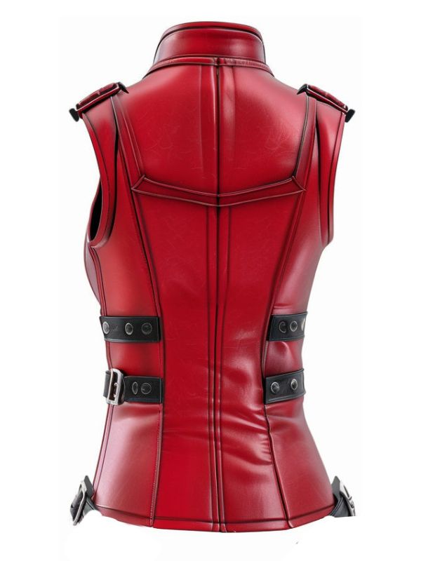 Sophie Red Leather Vest