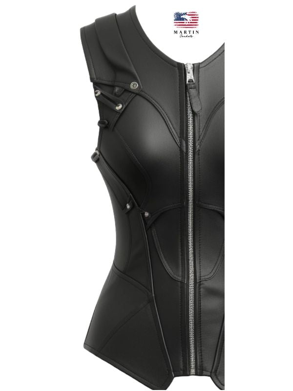 Women Kendler black Leather Vest