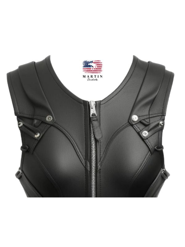 Women Kendler black Leather Vest