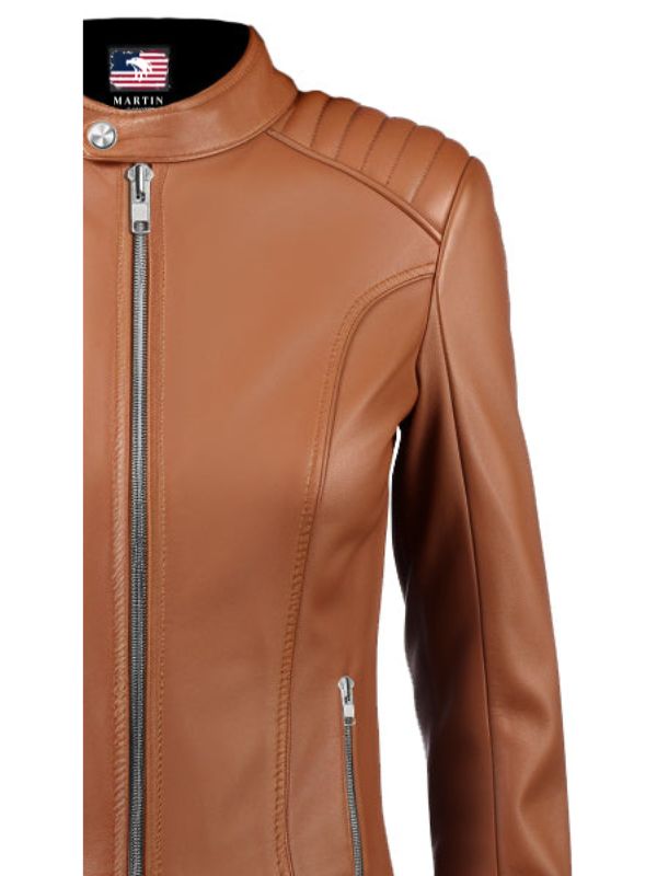Women Leather Jacket - Brown Jacket for Women