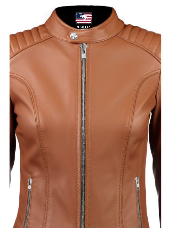 Women Leather Jacket - Brown Jacket for Women