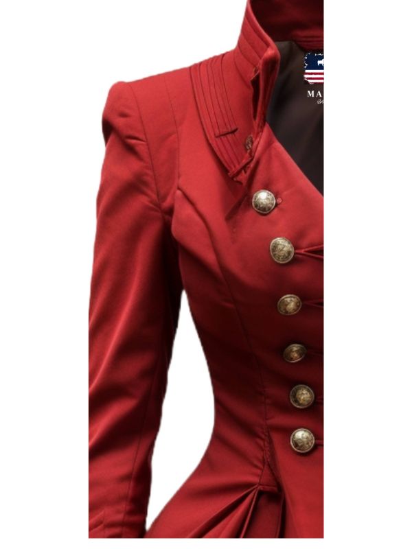 Women Red Stylish Cotton Fancy Outerwear