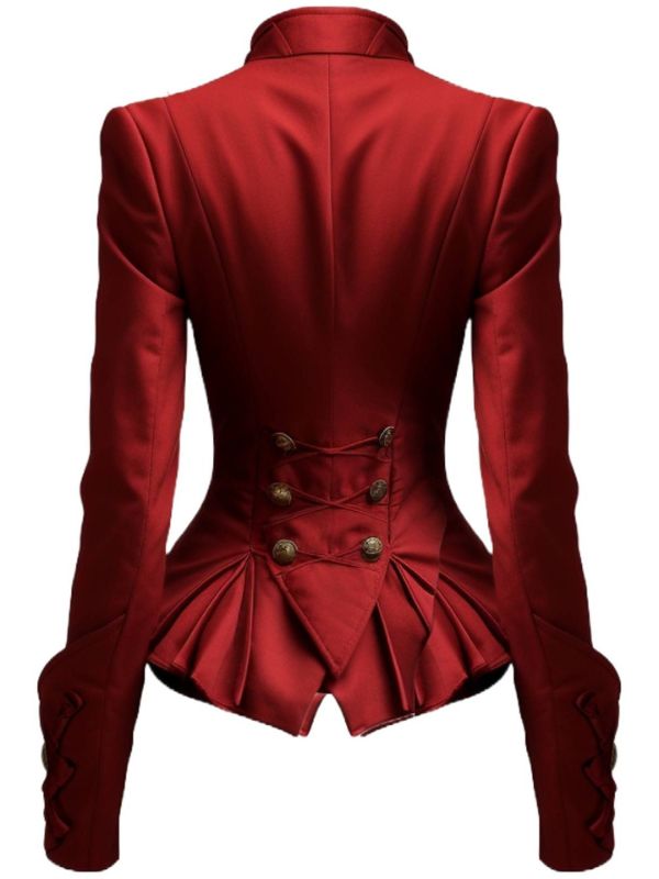 Women Red Stylish Cotton Fancy Outerwear