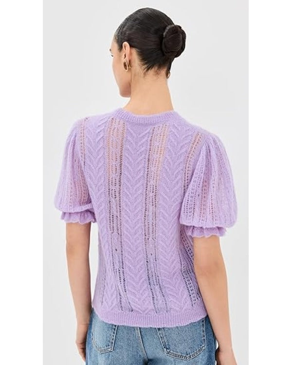 9-1-1 S08 Angela Bassett Purple Short Sleeve Top