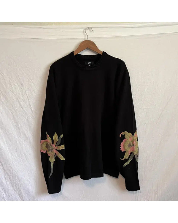 The Today Show 2025 Julian Orchid Print Black Sweater