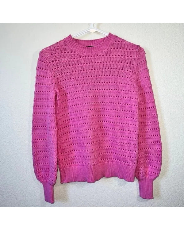 The Today Show 2025 Meg Sunga Pink Pointelle Sweater