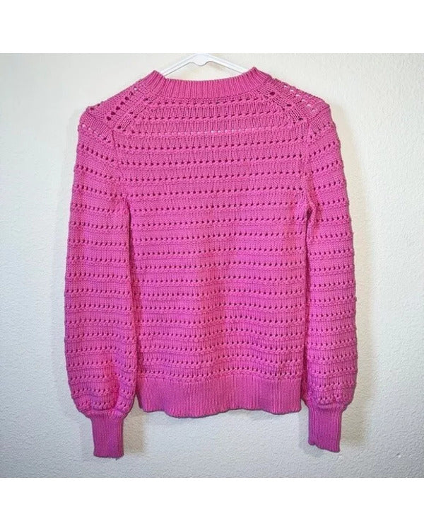 The Today Show 2025 Meg Sunga Pink Pointelle Sweater