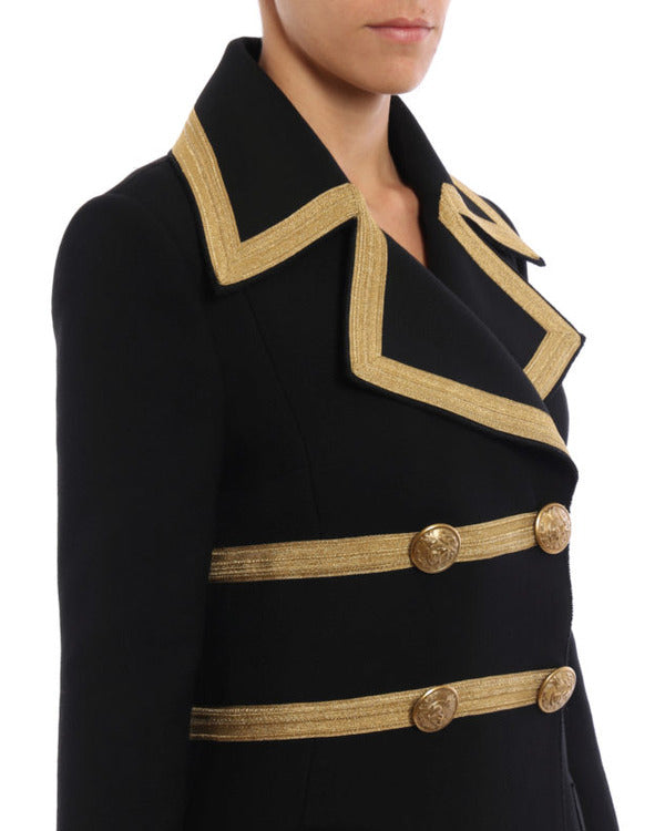 The Today Show 2025 Savannah Guthrie Gold Trim Black Coat