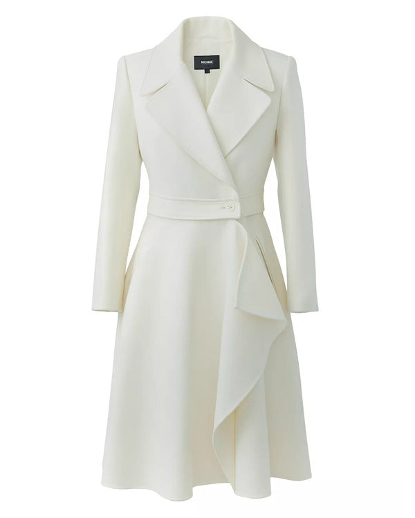 The Today Show 2025 Laura Jarrett White Wrap Ruffle Coat