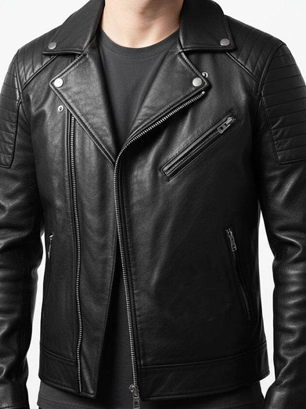 Martin men's black leather motorcycle jacket, a classic gift for motorcycle riders
