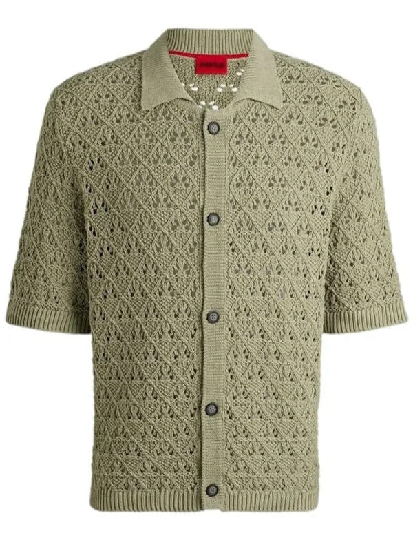 Travis Kelce 2025 Las Vegas Green Knitted Polo Shirt