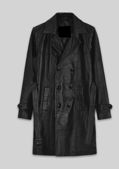 1970's Leather Trench Coat