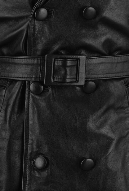 1970's Leather Trench Coat