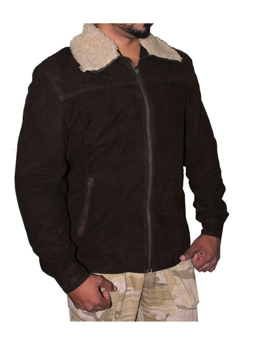 Stylish Brown Suede soft leather jacket