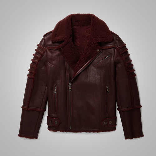 Men’s Real Brown Sheepskin Shearling B3 Aviator Leather Bomber Flying Jacket