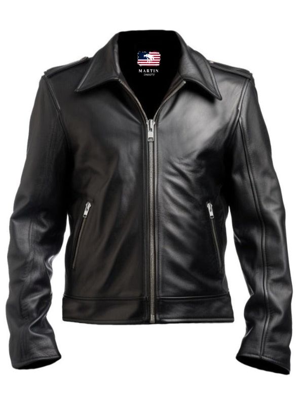 Men Vintage Black Leather Jacket - Black Leather Jacket For Men