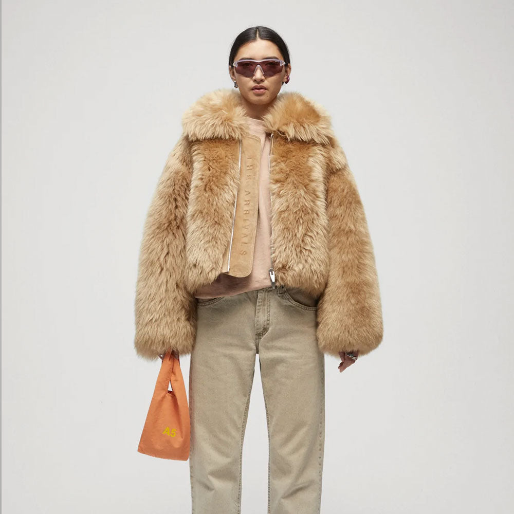 Women’s Brown Winter Shearling Leather Jacket