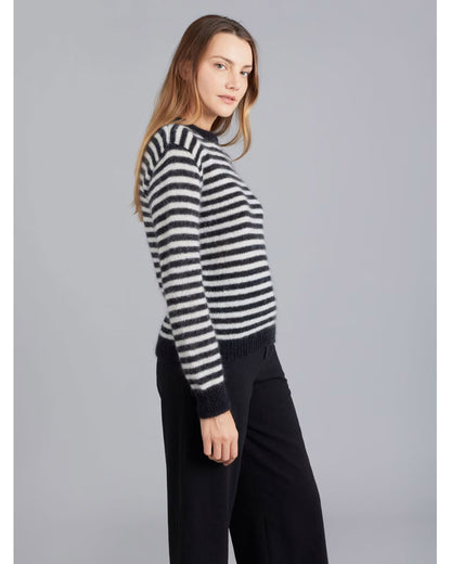 The Life List 2025 Sofia Carson Black & White Striped Sweater
