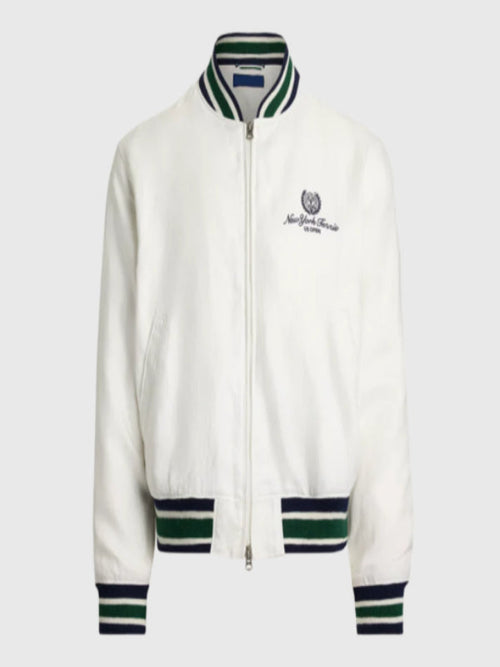 2025 US Open Linen White Bomber Jacket
