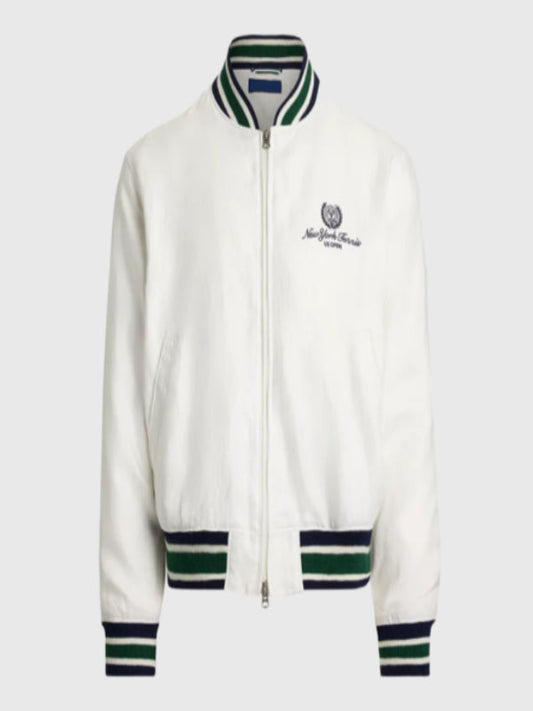 2025 US Open Linen White Bomber Jacket